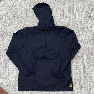 RVCA | hooded half zip black wind breaker w pocket